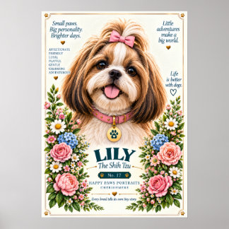 Shih Tzu Dog Portrait | Lily No. 17 Poster