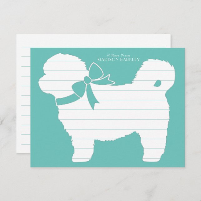 Shih Tzu Dog Puppy Teddy Bear Short Hair Thank You Card (Front/Back)