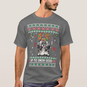 Shih Tzu Dog Reindeer Ugly Christmas Xmas T-Shirt