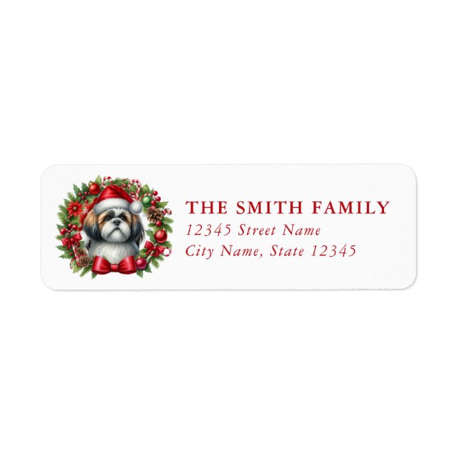 Shih Tzu Dog Return Address Labels (Front)