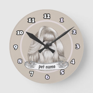 Shih Tzu Dog  Round Clock