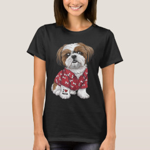 Shih Tzu Dog Shih Tzu Mum I Love Mum Tattoo T-Shirt