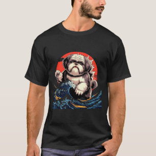 Shih tzu dog shihtzu dog japanese art shitzhu funn T-Shirt