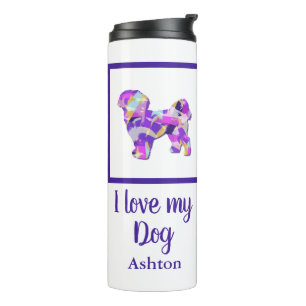 Shih Tzu Dog Silhouette Cute Purple PY&B  Thermal Tumbler