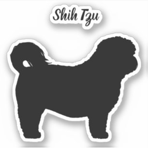 Shih Tzu Dog Silhouette Dog Breed Vinyl Sticker