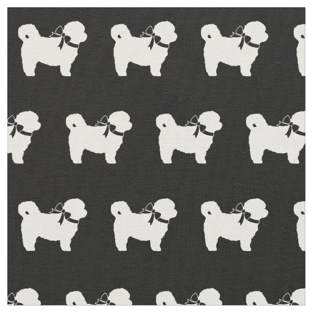 Shih Tzu Dog Silhouette Pet Fabric (Close Up)