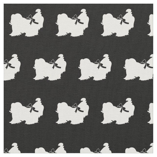 Shih Tzu Dog Silhouette Pet Fabric (Close Up)