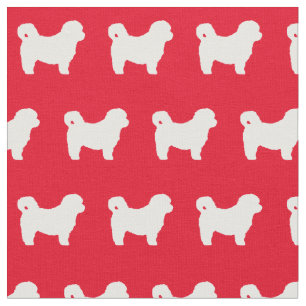 Shih Tzu Dog Silhouette Pet Red Fabric