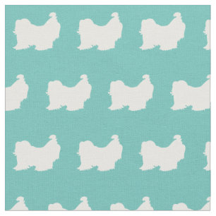 Shih Tzu Dog Silhouette Pet Teal Fabric