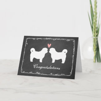 Shih Tzu Dog Silhouettes Wedding Congratulations Card