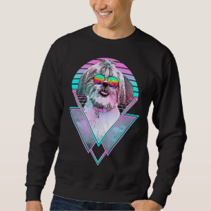 Shih Tzu Dog Vintage Retro Vaporwave Sweatshirt