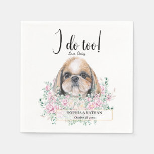 Shih Tzu Dog Wedding Cocktail Napkins