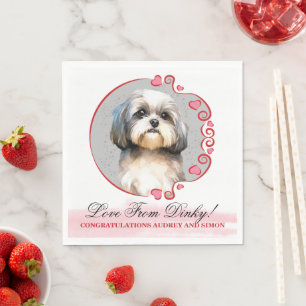 Shih Tzu Dog Wedding Napkins with Photo