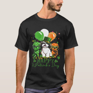 Shih Tzu Dogs Happy St Patricks Day T-Shirt