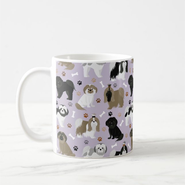 Shih Tzu Dogs Paws and Bones Coffee Mug (Left)
