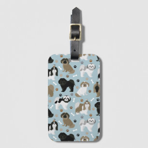 Shih Tzu Dogs Paws and Bones Luggage Tag