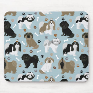 Shih Tzu Dogs Paws and Bones Mouse Pad