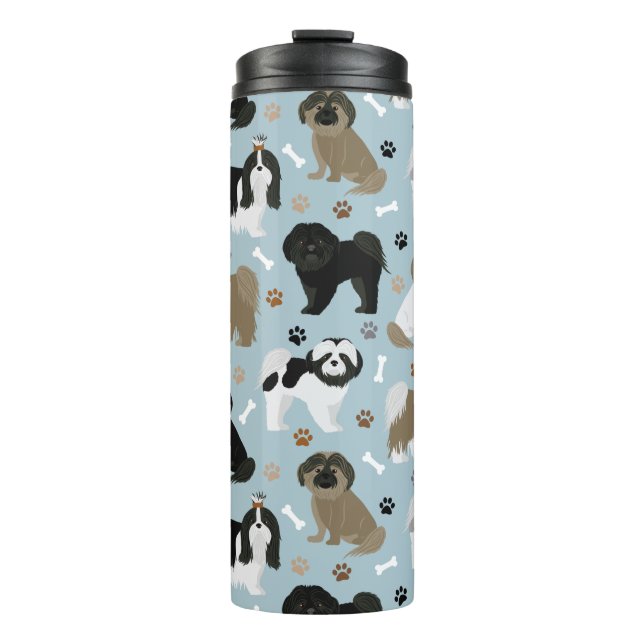 Shih Tzu Dogs Paws and Bones Thermal Tumbler (Front)