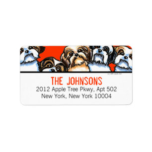 Shih Tzu Dogs Trendy Font Custom Colour Label