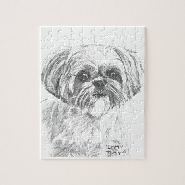 Shih Tzu Drawing Jigsaw Puzzle (Vertical)