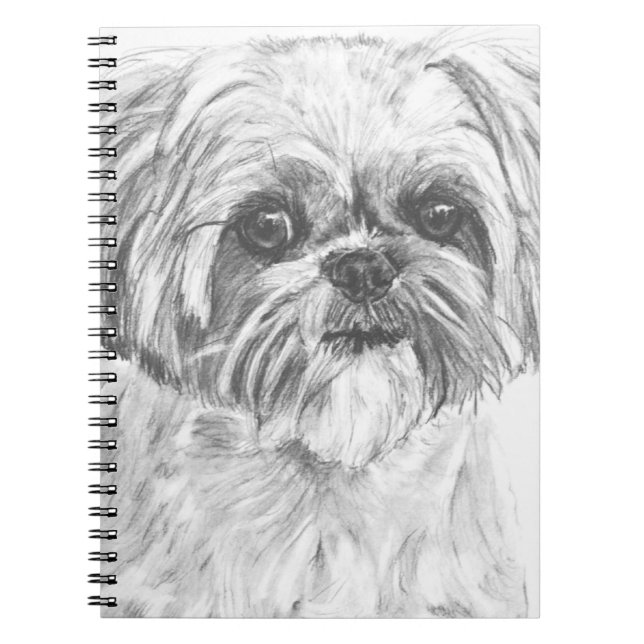 Shih Tzu Drawing Spiral Notebook (Front)
