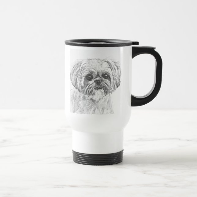 Shih Tzu Drawing Travel Mug (Right)