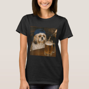 Shih Tzu Drinking Beer Funny Dog Meme T-Shirt