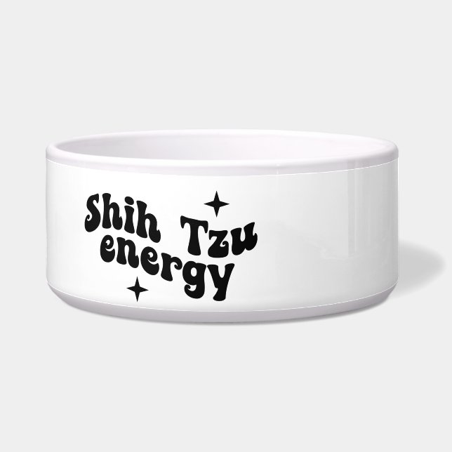 Shih Tzu Energy Ceramic Dog Bowl  (Left)
