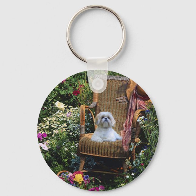 Shih Tzu Garden Keychain (Front)