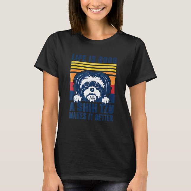 Shih Tzu Gifts For Men Women Shitzu Dog Mum Dad Sh T-Shirt (Front)