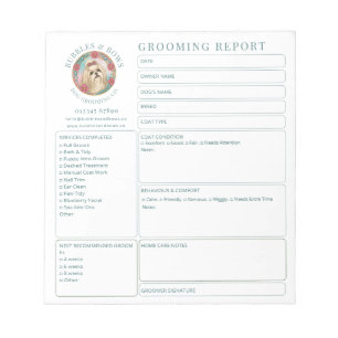 Shih Tzu Grooming Salon Report Card Notepad