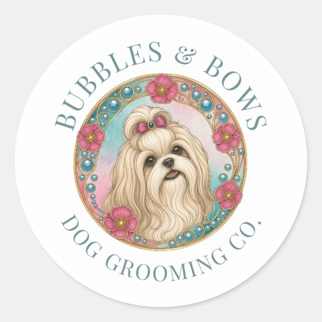 Shih Tzu Grooming Salon Sticker Sheets (Front)