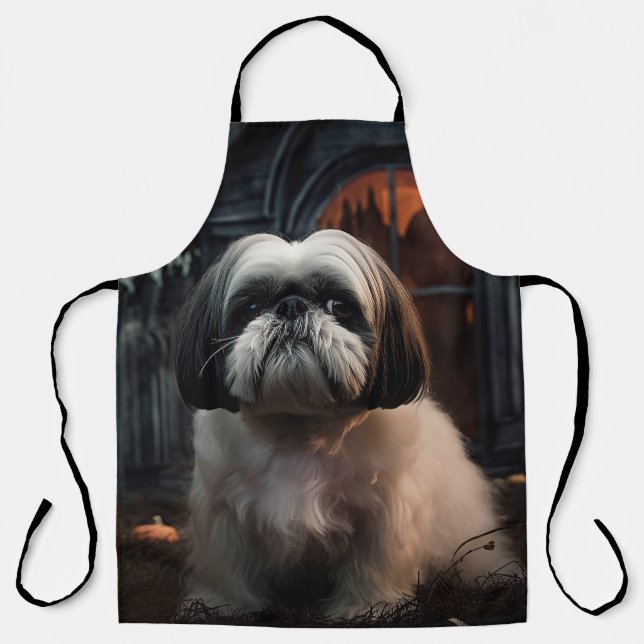 Shih Tzu Halloween Scary Apron (Front)