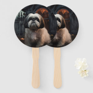 Shih Tzu Halloween Scary Hand Fan