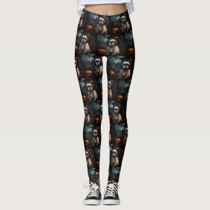 Shih Tzu Halloween Scary Leggings