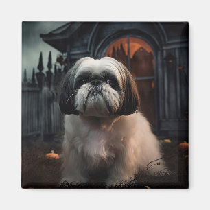 Shih Tzu Halloween Scary Magnet