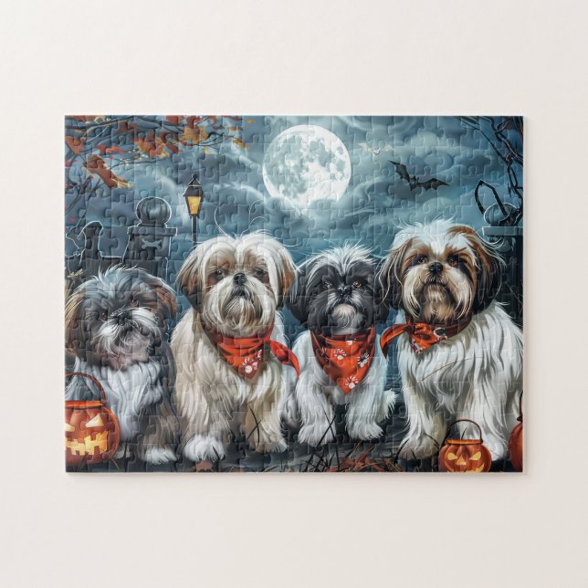 Shih Tzu Halloween Spooky Jigsaw Puzzle (Horizontal)