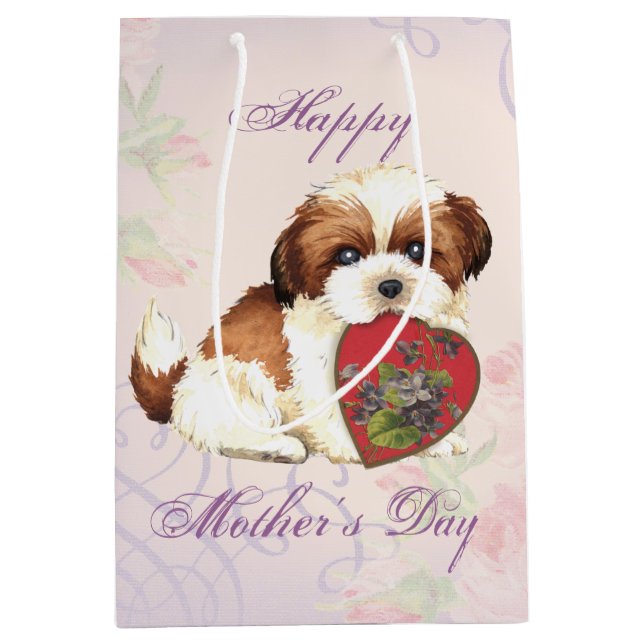 Shih Tzu Heart Mum Medium Gift Bag (Front)