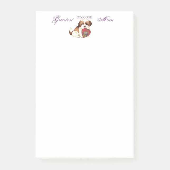 Shih Tzu Heart Mum Post-it Notes (Front)