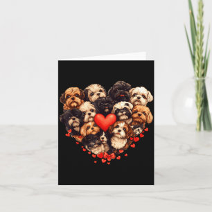 Shih Tzu Heart-shaped Cute Shih Tzu Valentines Day Card
