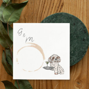 Shih Tzu holding a martini cocktail  Napkin