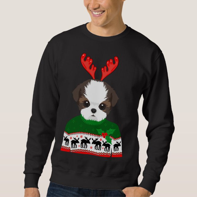 Shih Tzu Holiday Christmas Sweatshirt (Front)