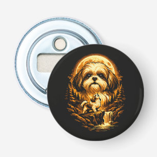 Shih Tzu Howling to The Moon Funny Dog Bottle Opener