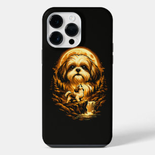 Shih Tzu Howling to The Moon Funny Dog iPhone 14 Pro Max Case