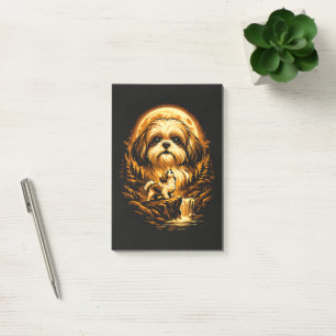 Shih Tzu Howling to The Moon Funny Dog Post-it Notes