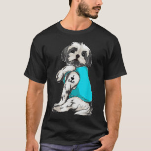 Shih Tzu I Love Dad Tattoo Apparel, Dog Dad Gifts T-Shirt