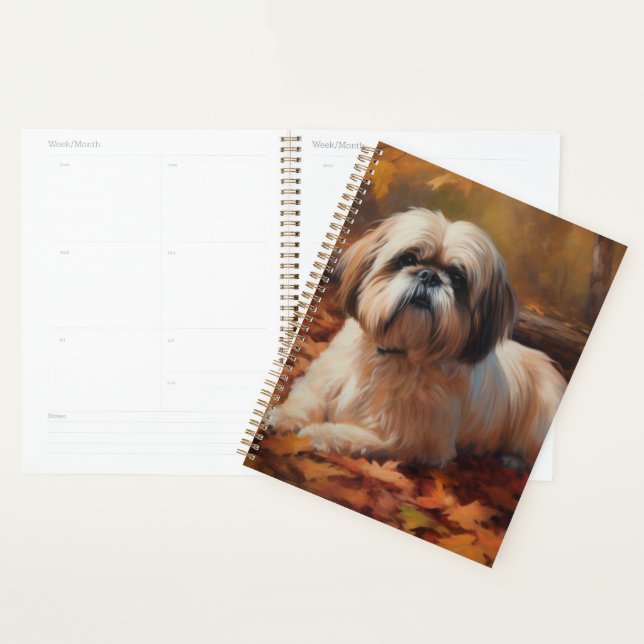 Shih Tzu in Autumn Leaves Fall Inspire Planner (Display)