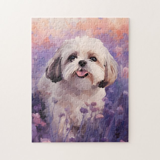 Shih Tzu in Lavender field Jigsaw Puzzle (Vertical)