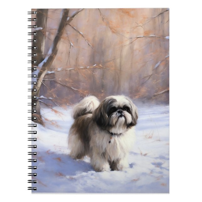 Shih Tzu Let It Snow Christmas  Notebook (Front)