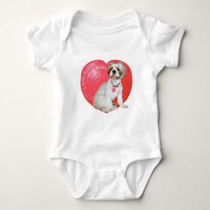 Shih Tzu / Lhasa Apso Valentine's Day Baby Bodysuit